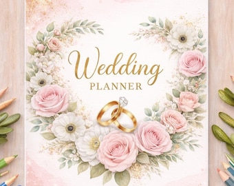 Hochzeitsplaner | 53-seitiges PDF | Sofortdownload | Hochzeits-Organizer, Budget, Gästeliste & Mehr