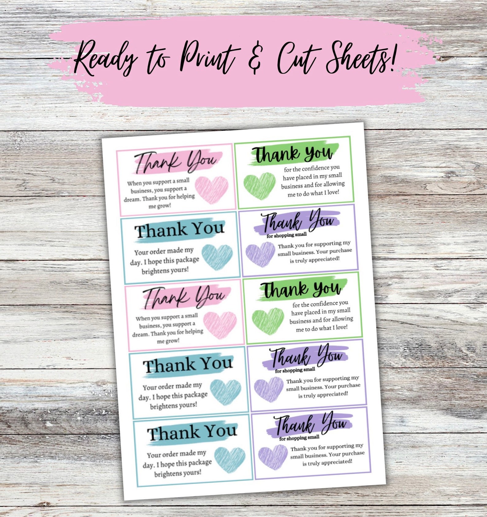 Small Business Thank You Cards | Order Notes | Package Inserts | Ready ...