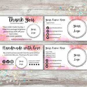 Kleine Visitenkarten | Bündel | Vielen Dank | Packungsbeilagen | Canva Vorlage | Vielen Dank Für Deine Bestellung | Sofortdownload | Ladenbesitzer/in