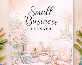 Druckbare kleine Business-Planer | 68-seitiges PDF | Sofortdownload | Geschäftliche Ziele, Budget Sheets, Rechnung, To do Liste