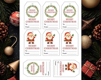 Weihnachts Geschenkanhänger | Druckbar | Sofortdownload | PDF | Urlaub Tags | Basteln | Druckfertig | Geschenkverpackung | Drucken Sie zu Hause | Niedlich |