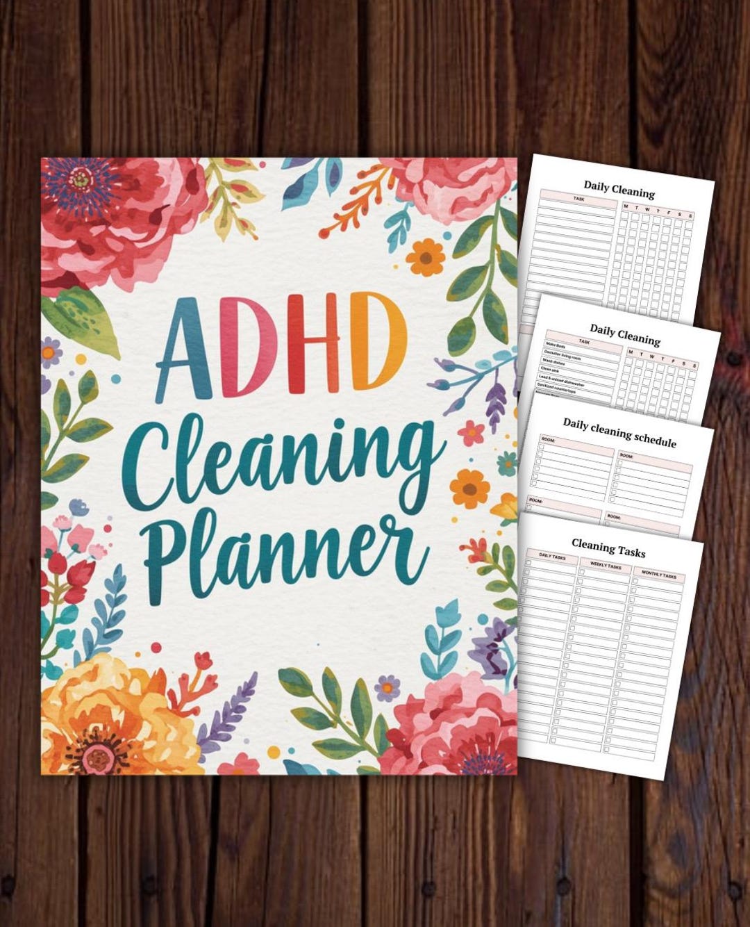 ADHD Cleaning Planner Printable | 47-page PDF | Instant Download