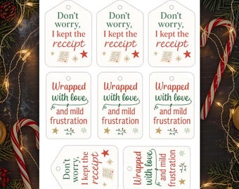 Lustige Weihnachtsgeschenkanhänger | Druckbar | Sofortdownload | PDF | Urlaub Tags | Basteln | Druckfertig | Geschenkverpackung | Drucken Sie zu Hause |
