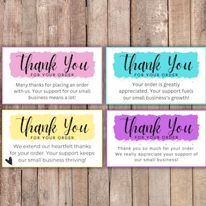 Small Business Thank You Cards | READY to Print | Instant Download | Order Notes | Customer Appreciation | Package Inserts | Shop Owner |