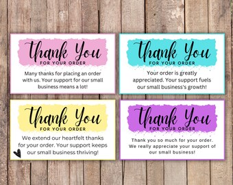 Small Business Thank You Cards | Order Notes | Customer Appreciation ...