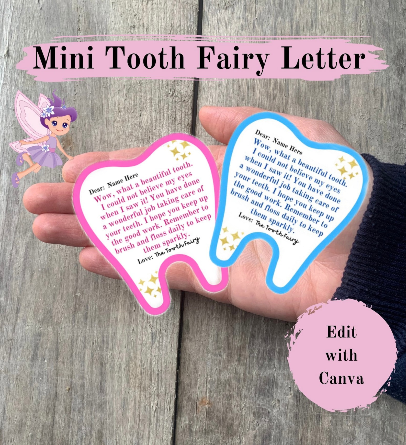 Mini Tooth Fairy Letter Lost Tooth Template Instant - Etsy