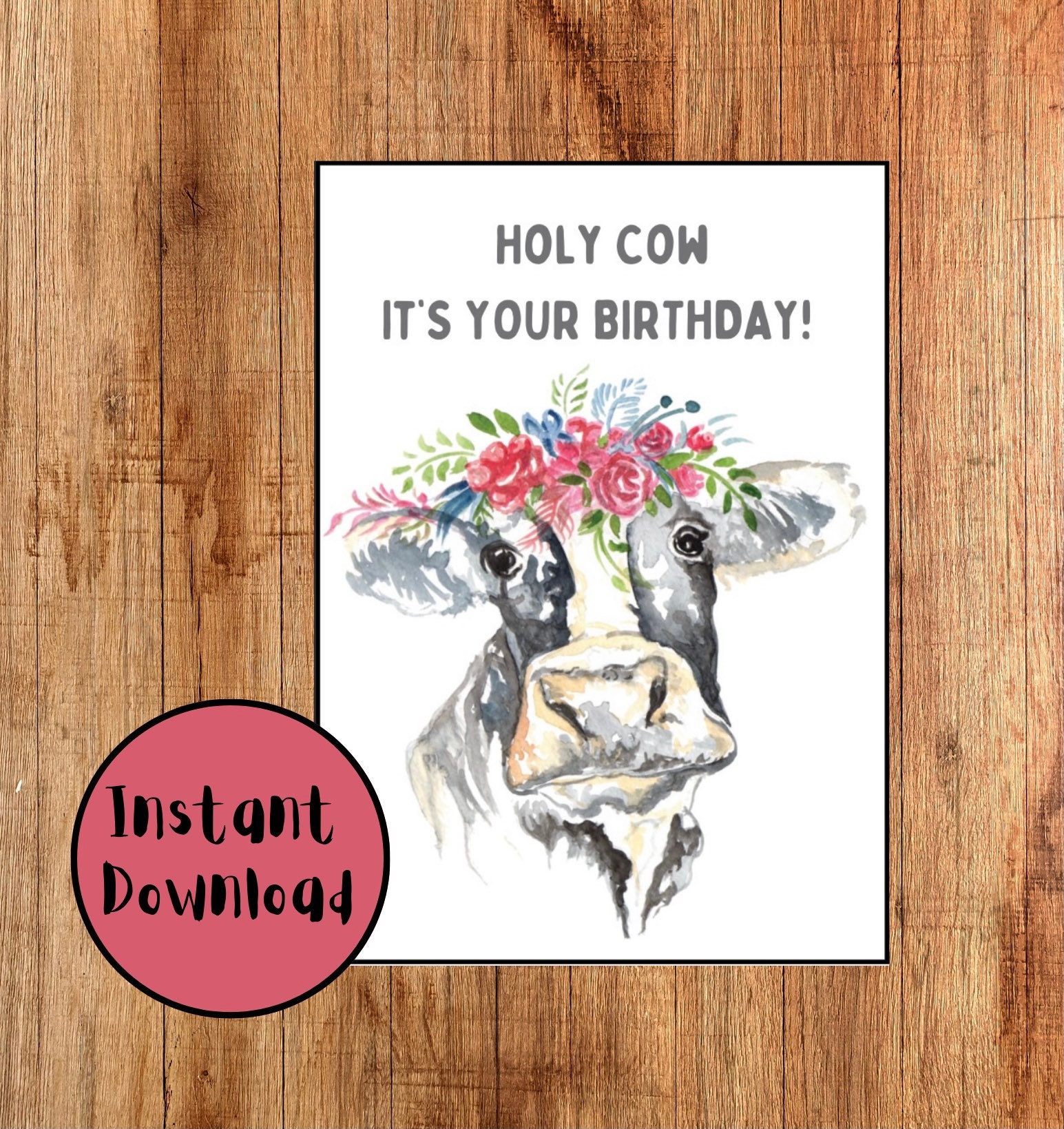 Instant Download Birthday Card Punny Printable Happy - Etsy