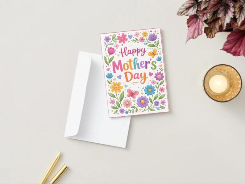 Printable Mother’s Day Card | 5x7 Instant Download | Blank Inside | DIY ...