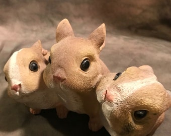 Latex Triple Rabbit Concrete Or Plaster Animal Mold- Latex Mold