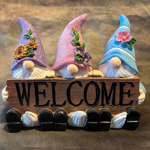 Latex Welcome Flower Gnomes Concrete Or Plaster Mold
