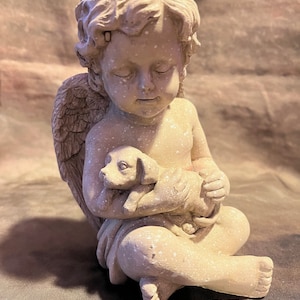 Latex Angel w/Dog Concrete Or Plaster Mold