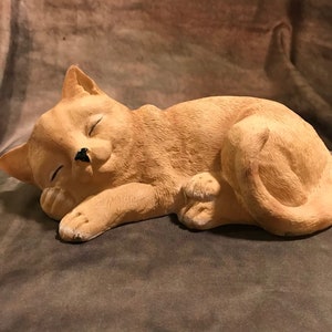 Latex Sleeping Cat Concrete Or Plaster Mold
