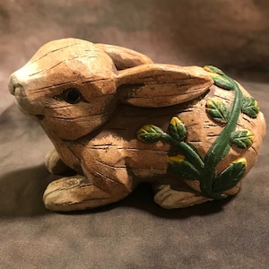 Latex Floral Rabbit Concrete Or Plaster Mold