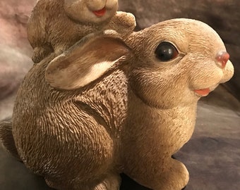 Latex Mother Rabbit Concrete Or Plaster Animal Mold- Latex Mold