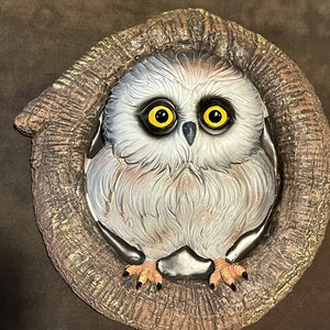 Latex Owl Plaque Concrete Or Plaster Mold