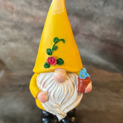 Latex Gnome w/Flower Pot Concrete Or Plaster Mold- Latex Mold