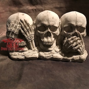 Latex Only No Evil Skulls Concrete Or Plaster Mold
