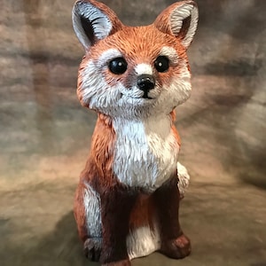 Latex Sitting Fox Concrete Or Plaster Mold