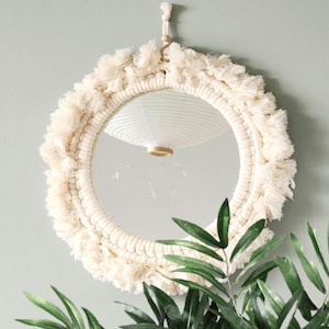 Round Bohimian Macrame mirror ,nursery wall decor, wall art, boho home decor, Bohemian decor, living room decor, home gift ideas