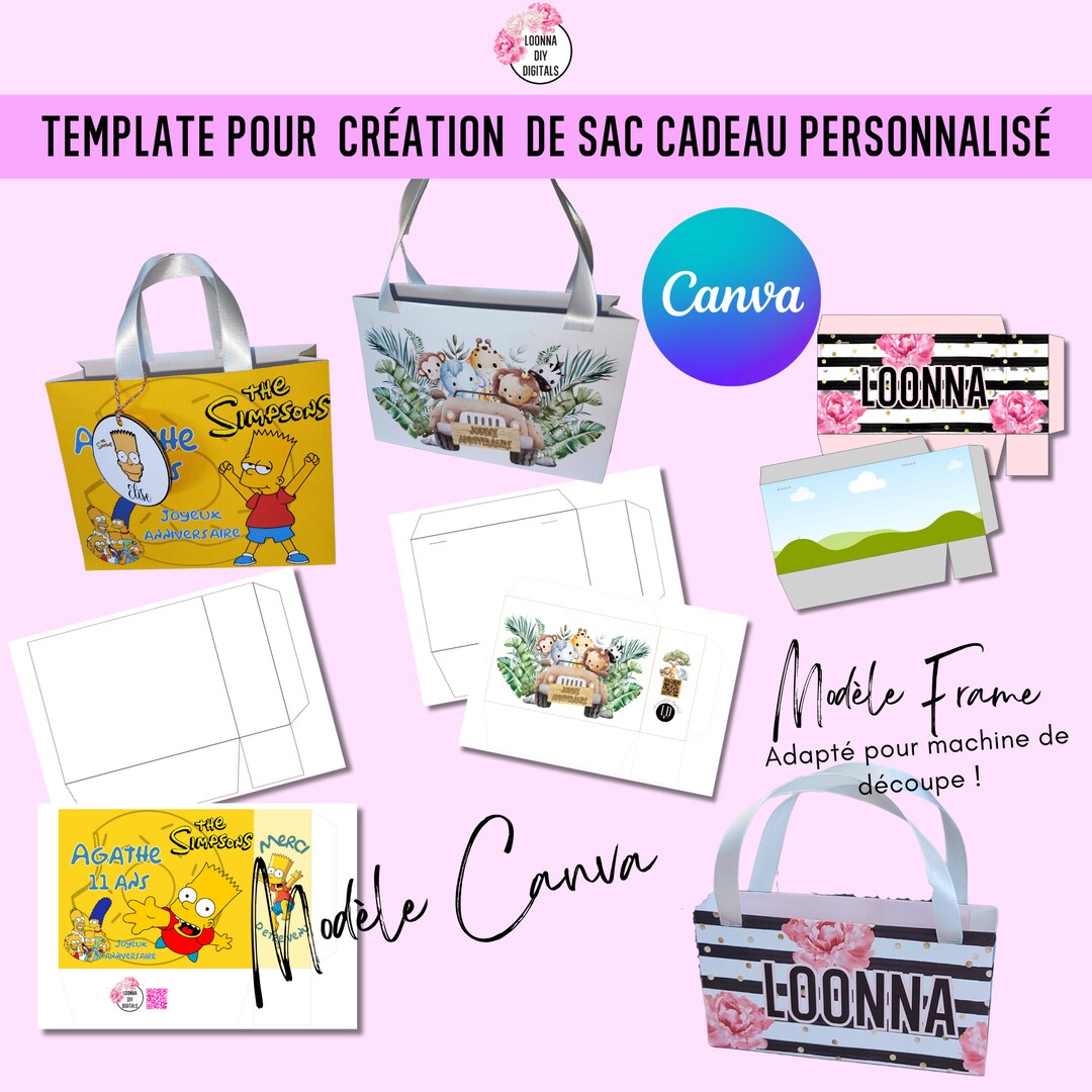 Customizable Gift Bag Template on Canva Personalized Etsy