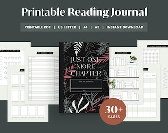 Diario de lectura para amantes de los libros: Planificador de seguimiento (PDF imprimible)