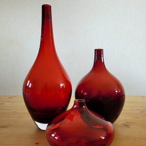 Vintage Glass Ikea Salong Bulb Vase by Johanna Jelinek - Discontinued - red - small - medium - large