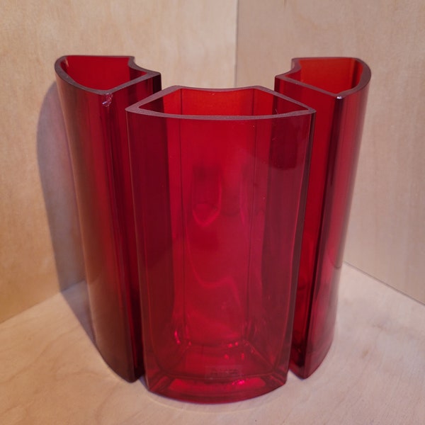 Lot de 3 vases Per Ivar Ledang - type Somrig - 3 vases IKEA vintage rouges - vase design années 90