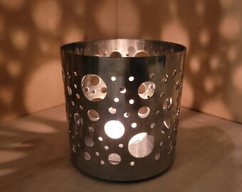 Vintage metal IKEA tea light holder - minimalist design - bubbles / dotted - Type Vackert - Design by S Edholm / L Ullenius