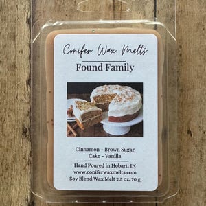 Found Family Wax Melts, Home Fragrance, Book Trope, Cinnamon Spice Cake