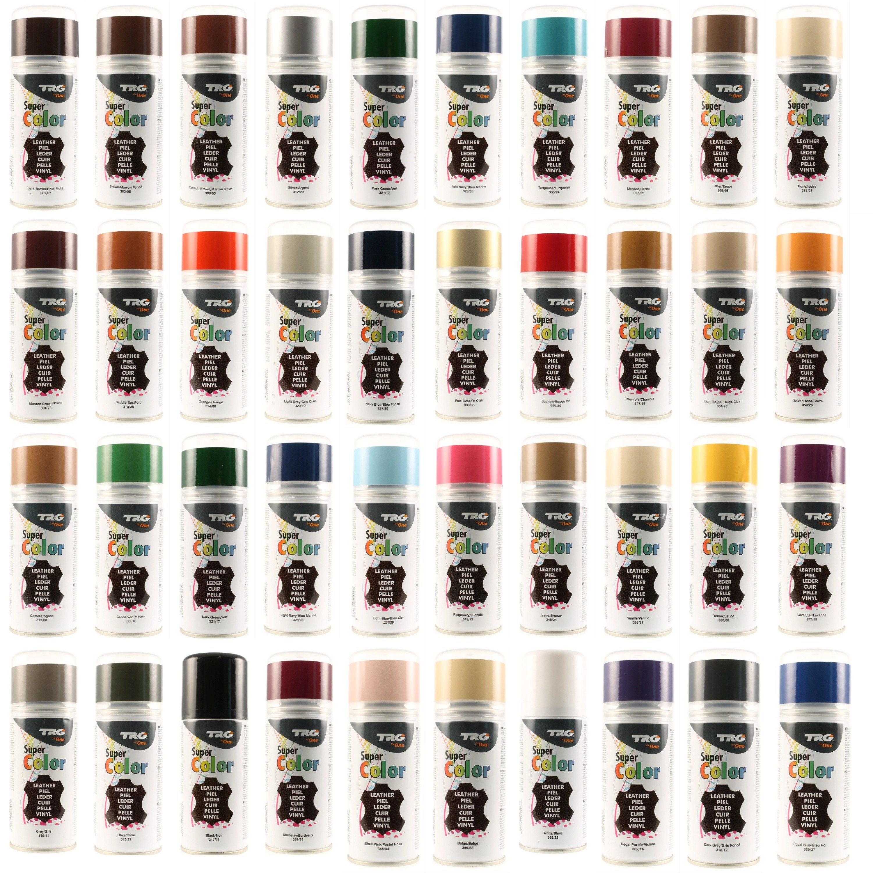 Leather & Vinyl Color Spray Dye Paint MB Brillo Permanent Color Repels  Water Stains 4.50oz Bottle 50 Colors 