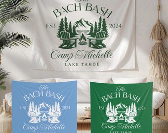 Camping Bachelorette Custom Tapestry Bachelorette Banner Camp Flag Wedding Tapestry Hiking Bachelorette Fabric Backdrop Custom Camp Banner