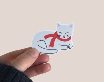 Cat With Scarf Sticker