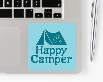 Happy Camper Tent Sticker