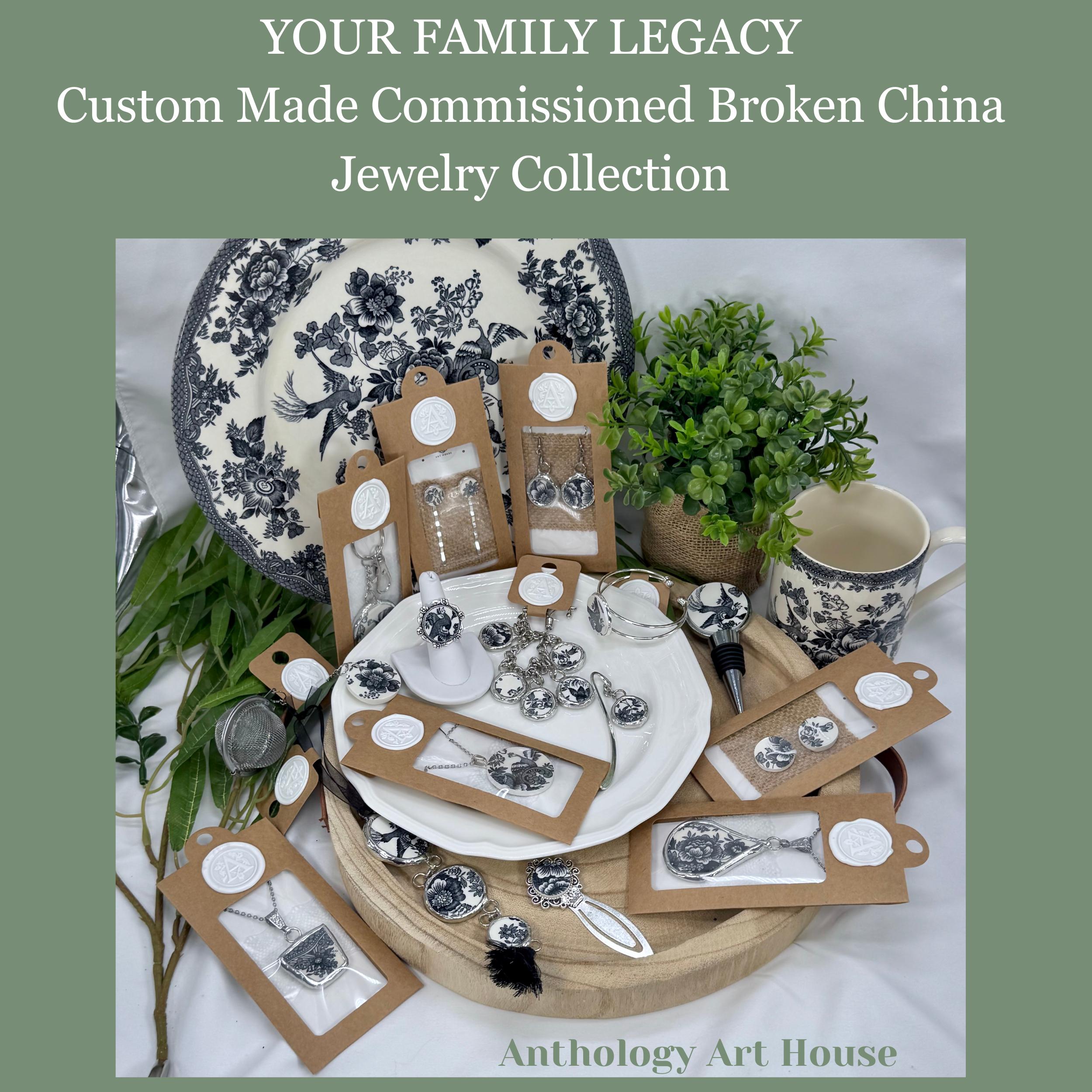 Custom Made Family Heirloom Broken China Jewelry & Creations, Repurpose your Antique and Vintage Dinnerware - Please Message Before Ordering