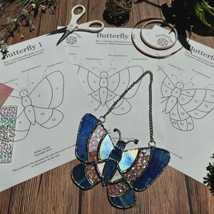 Stained Glass Butterfly Pattern Bundle - Digital PDF Download of Three ...
