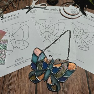 Stained Glass Butterfly Pattern Bundle - Digital PDF Download of Three ...