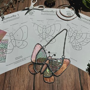 Stained Glass Butterfly Pattern Bundle - Digital PDF Download of Three ...