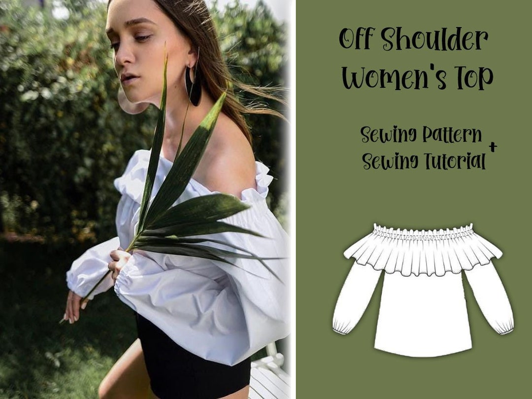 Off Shoulder Womens Top Sewing Pattern Women PDF Sewing Etsy