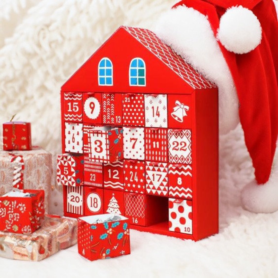 Festive DIY Advent Calendar Papercraft Guide Instructions and Etsy