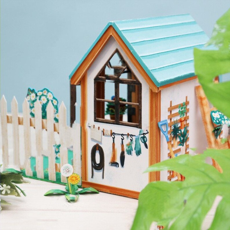 DIY Craft Miniature Papercraft Garden House Design Miniature Etsy