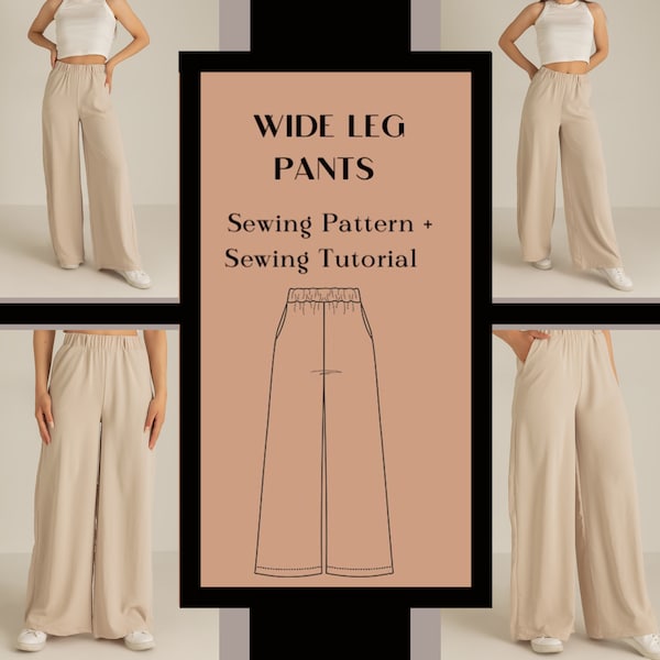 Wide Leg Pants Pattern - Etsy