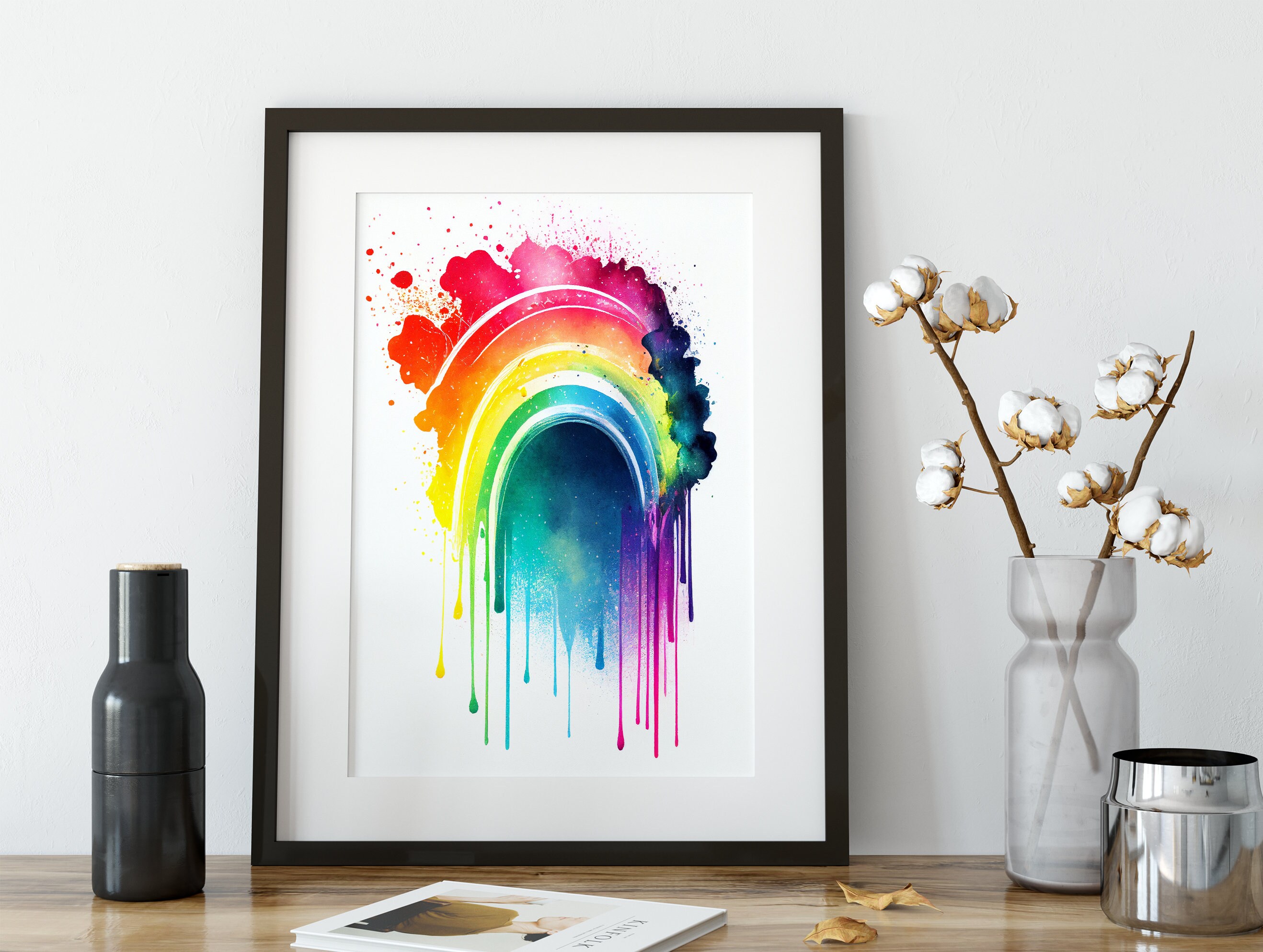 Rainbow Clipart, Printable Rainbow Poster, Ai Wall Art, Instant ...