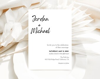 Save The Date Template, Save the Date Digital Download, Smartphone, Minimalist Save the Date Digital Template, Editable