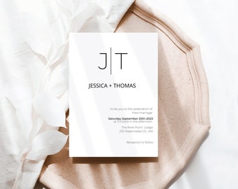 Save The Date Template, Save the Date Digital Download, Smartphone, Minimalist Save the Date Digital Template, Editable