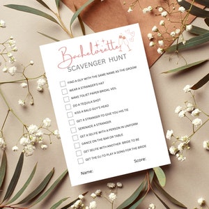 Bachelorette Games, Scavenger Hunt Bachelorette Games, Instant download, Printable Games, Wedding