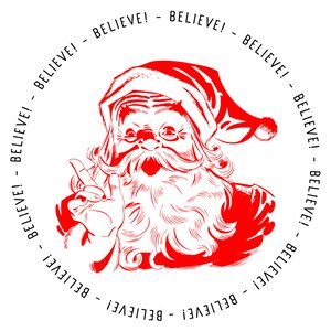 Vintage Santa PNG, Believe Santa, Vintage Santa Believe PNG
