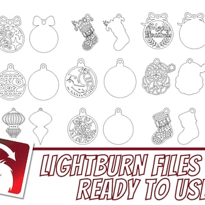 Lagerförsedda julgranskulor LightBurn-fil Lasergravörskärare Bildkonstbibliotek XTool M1 AtomStack K40
