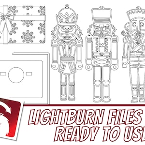 Quebra-nozes em camadas, porta-cartão de presente de natal, enfeites, arquivo lightburn, cortador, imagem, biblioteca de arte, xtool atomstack k40