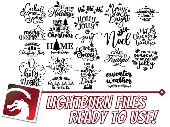 Cozy Christmas Sayings for LightBurn File Laser Engraver Cutter Image Art Library XTool M1 AtomStack K40