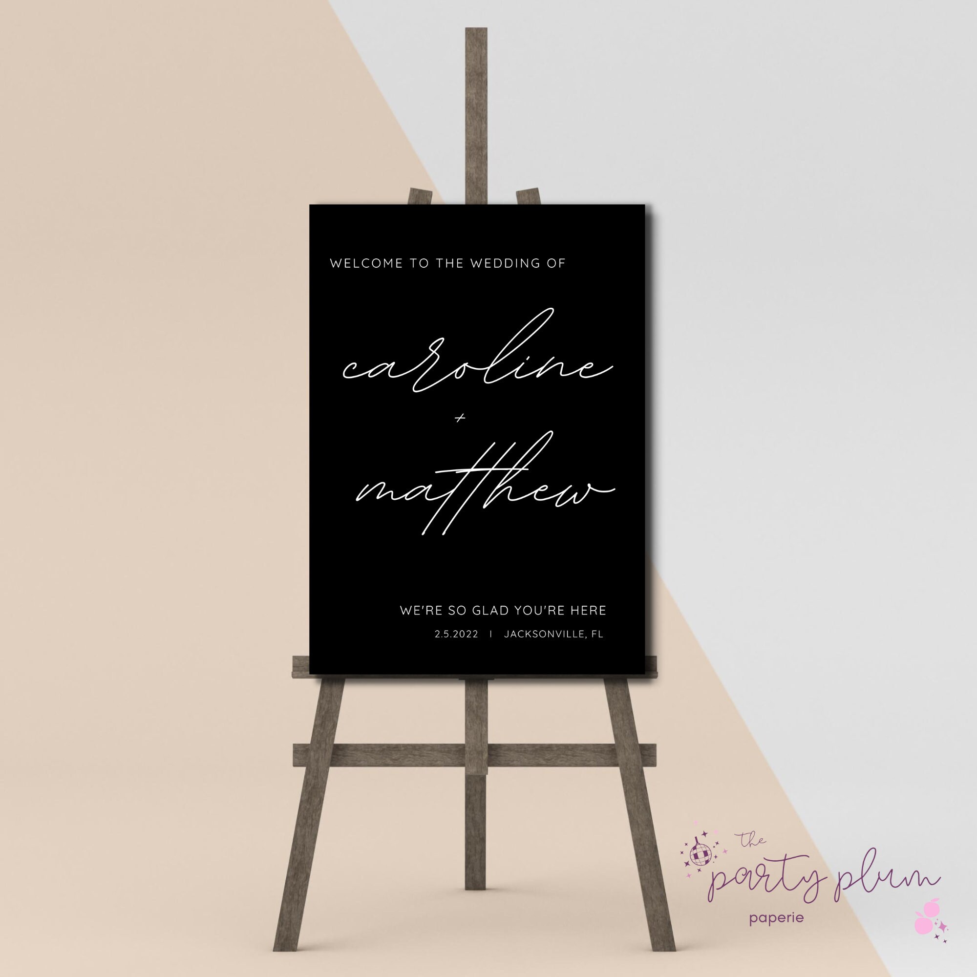 Modern Wedding Welcome Sign, Downloadable Template - Etsy